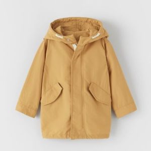 Zara Packable Hooded Parka Mustard Yellow 18-24 months